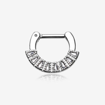 Sabre Arc Septum Clicker-Clear Gem